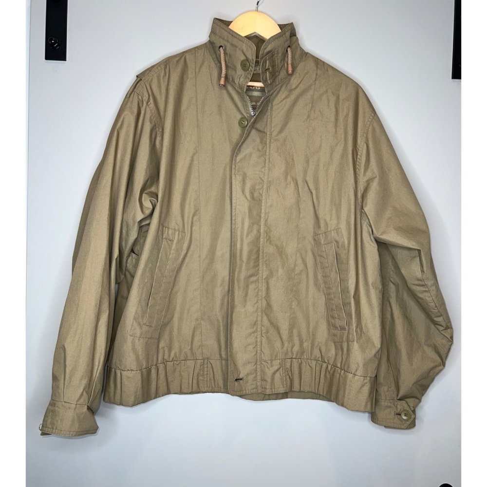 London Fog men’s bomber jacket brown olive coat golf casual size M
